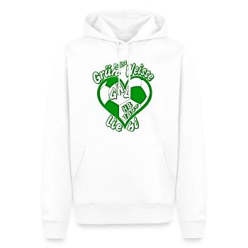 Grün Weisse Liebe - Männer Premium Bio Hoodie - Weiß - Vorne - Nico (187cm)