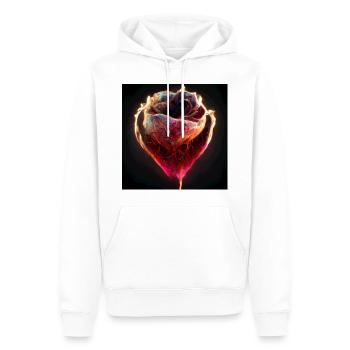 Herz Love Abstract Collection 2 - Männer Premium Bio Hoodie - Weiß - Vorne - Nico (187cm)