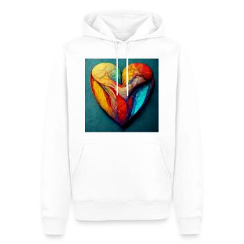 Herz Love Abstract Collection 11 - Männer Premium Bio Hoodie - Weiß - Vorne - Nico (187cm)