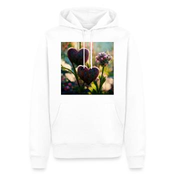 Herz Love Abstract Collection 4 - Männer Premium Bio Hoodie - Weiß - Vorne - Nico (187cm)