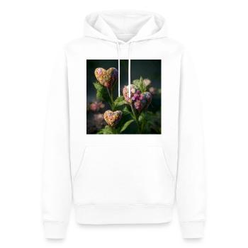 Herz Love Abstract Collection 6 - Männer Premium Bio Hoodie - Weiß - Vorne - Nico (187cm)