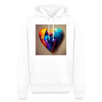 Herz Love Abstract Collection 10 - Männer Premium Bio Hoodie - Weiß - Vorne - Nico (187cm)
