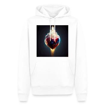 Herz Love Abstract Collection 18 - Männer Premium Bio Hoodie - Weiß - Vorne - Nico (187cm)