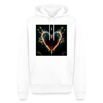 Herz Love Abstract Collection 22 - Männer Premium Bio Hoodie - Weiß - Vorne - Nico (187cm)