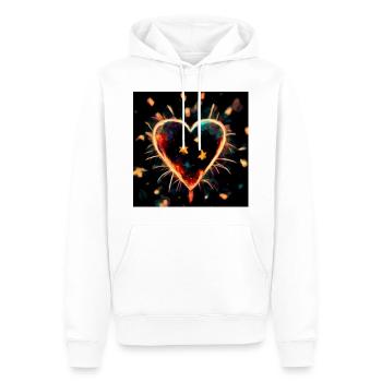 Herz Love Abstract Collection 25 - Männer Premium Bio Hoodie - Weiß - Vorne - Nico (187cm)