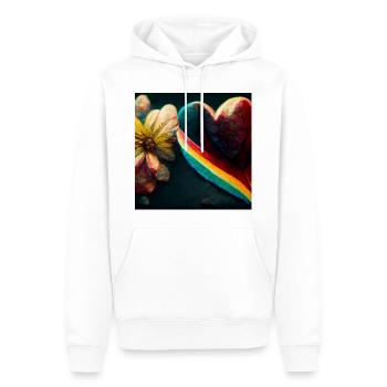 Herz Love Abstract Collection 38 - Männer Premium Bio Hoodie - Weiß - Vorne - Nico (187cm)