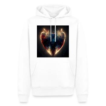Herz Love Abstract Collection 20 - Männer Premium Bio Hoodie - Weiß - Vorne - Nico (187cm)