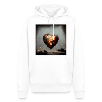 Herz Love Abstract Collection 29 - Männer Premium Bio Hoodie - Weiß - Vorne - Nico (187cm)