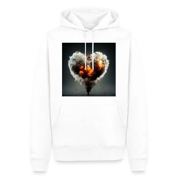Herz Love Abstract Collection 30 - Männer Premium Bio Hoodie - Weiß - Vorne - Nico (187cm)