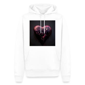 Herz Love Abstract Collection 35 - Männer Premium Bio Hoodie - Weiß - Vorne - Nico (187cm)