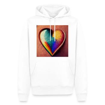 Herz Love Abstract Collection 39 - Männer Premium Bio Hoodie - Weiß - Vorne - Nico (187cm)