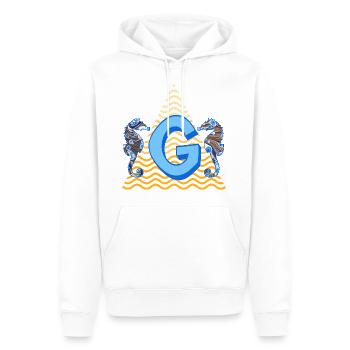 Hippocampe E 262 g - Sweat à capuche Premium bio Homme - blanc - Devant - Nico (187cm)