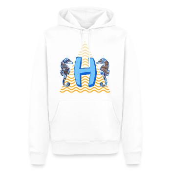 Hippocampe e 262 h - Sweat à capuche Premium bio Homme - blanc - Devant - Nico (187cm)