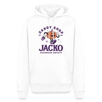 HALLOWEEN CANDY SHOP Shirt - Sweat à capuche Premium bio Homme - blanc - Devant - Nico (187cm)