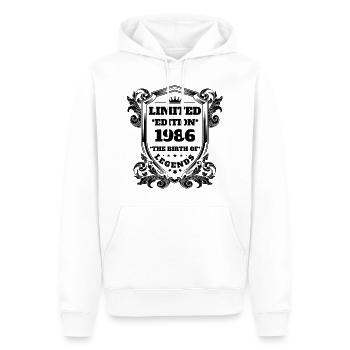 1986 Anniversaire vintage Vintage Retro - Sweat à capuche Premium bio Homme - blanc - Devant - Nico (187cm)