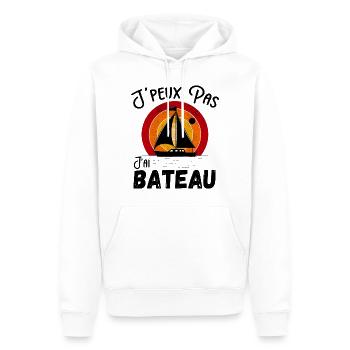J'peux pas j'ai bateau - rétro Vintage - Sweat à capuche Premium bio Homme - blanc - Devant - Nico (187cm)