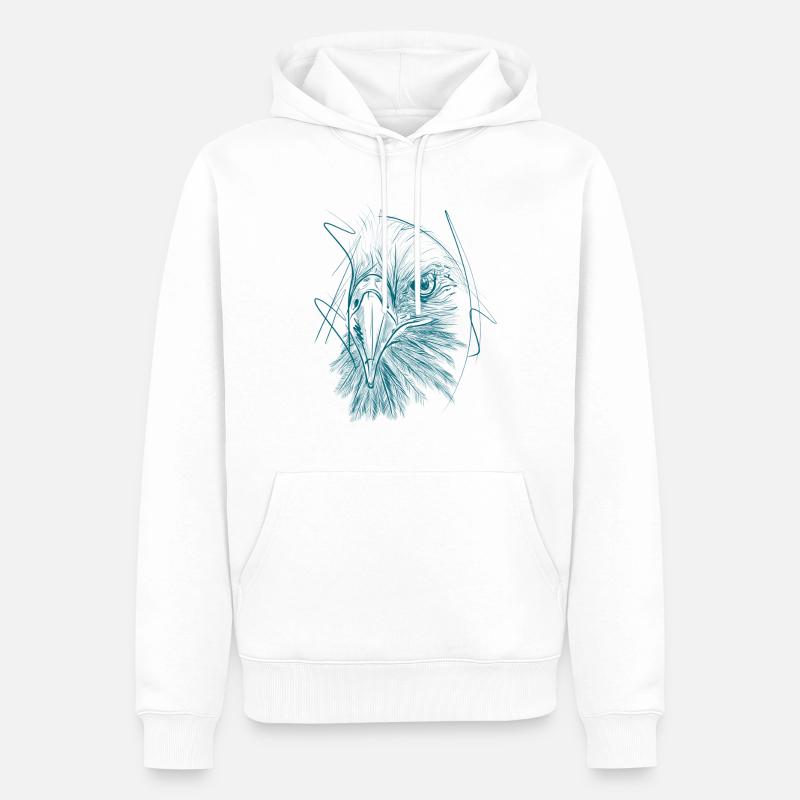 Adler - Männer Premium Bio Hoodie - Weiß