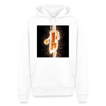 JOUEURS DE BASKET-BALL - JOUEURS DE BASKET-BALL - BASKETBALL - Sweat à capuche Premium bio Homme - blanc - Devant - Nico (187cm)