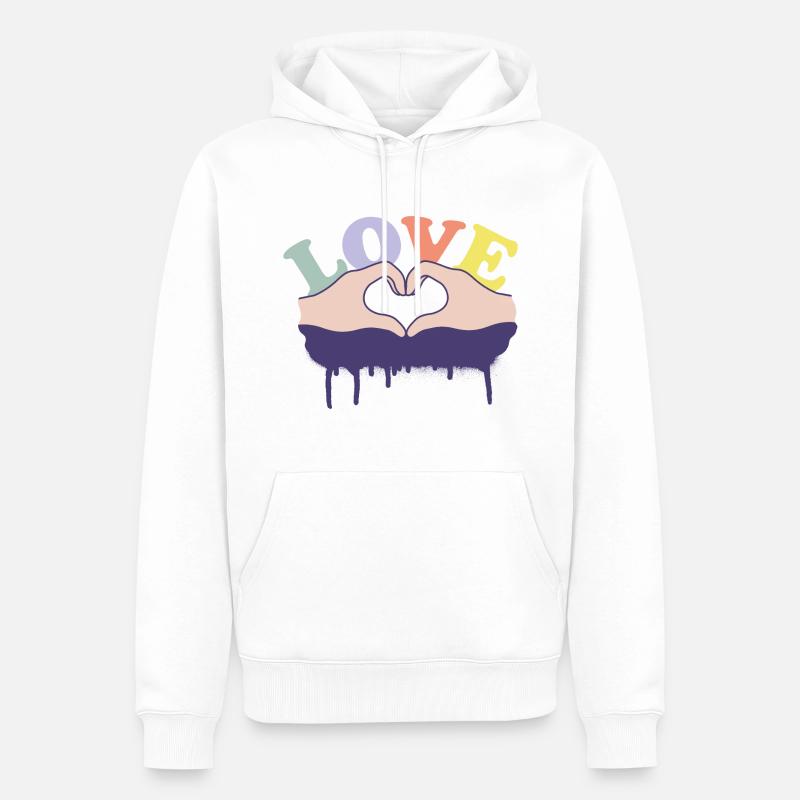 Amour Comic Hands - Sweat à capuche Premium bio Homme - blanc