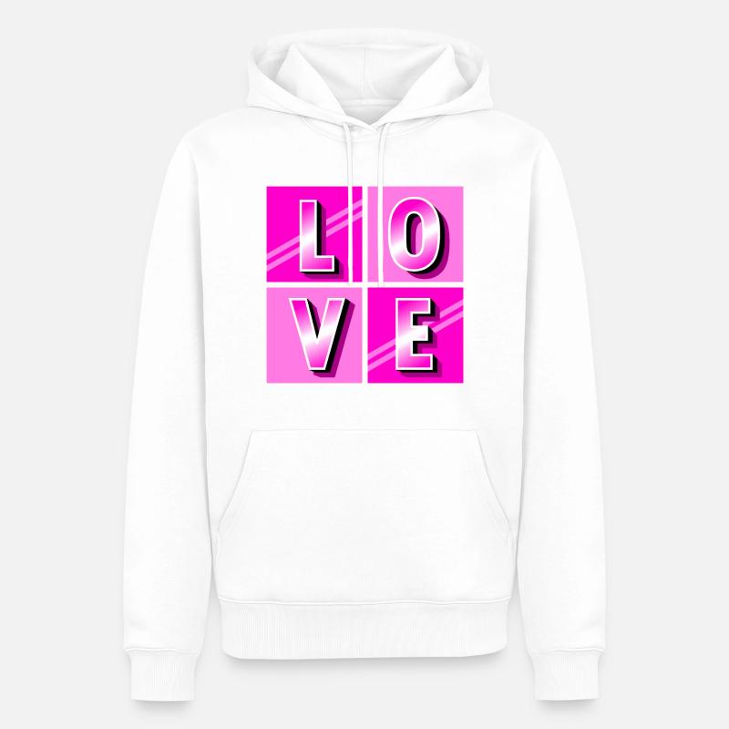 AMOUR - Sweat à capuche Premium bio Homme - blanc