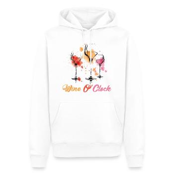 Wine o' clock Wein Liebhaber Geschenk - Männer Premium Bio Hoodie - Weiß - Vorne - Nico (187cm)