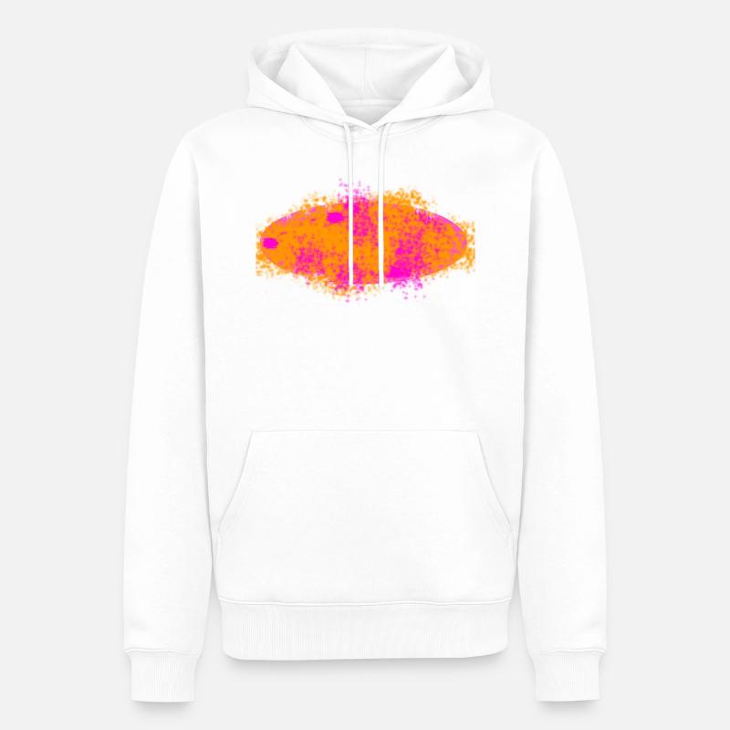 Splash orange pink - Männer Premium Bio Hoodie - Weiß