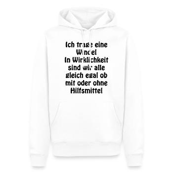 Ich trage eine Windel - Männer Premium Bio Hoodie - Weiß - Vorne - Nico (187cm)
