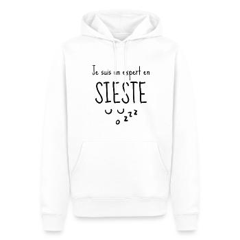 je suis un expert en sieste - cadeau humour - Sweat à capuche Premium bio Homme - blanc - Devant - Nico (187cm)