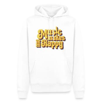 Music makes me happy - Männer Premium Bio Hoodie - Weiß - Vorne - Nico (187cm)
