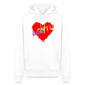 Herz Love LGBTQ - Männer Premium Bio Hoodie - Weiß - Vorne - Nico (187cm)