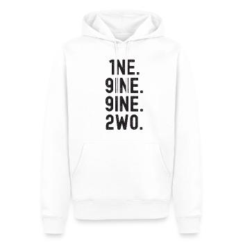 Millésime 1992 - Sweat à capuche Premium bio Homme - blanc - Devant - Nico (187cm)