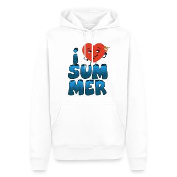 Cœur d’été 12 - Sweat à capuche Premium bio Homme - blanc - Devant - Nico (187cm)