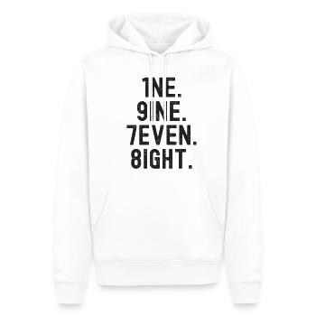 Millésime 1978 - Sweat à capuche Premium bio Homme - blanc - Devant - Nico (187cm)