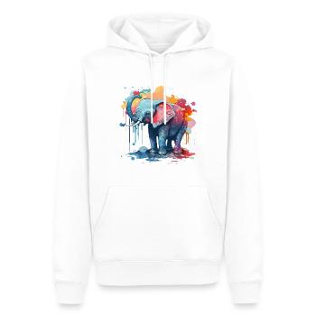 Aquarelle Éléphant Bébé - Sweat à capuche Premium bio Homme - blanc - Devant - Nico (187cm)