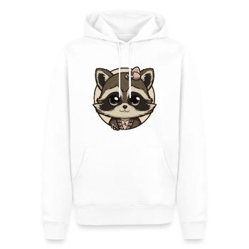 Süßes Waschbärmädchen - Männer Premium Bio Hoodie - Weiß - Vorne - Nico (187cm)