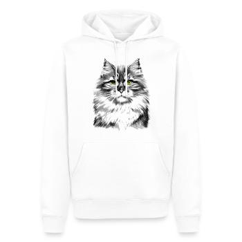 Sibirische Katze - Männer Premium Bio Hoodie - Weiß - Vorne - Nico (187cm)