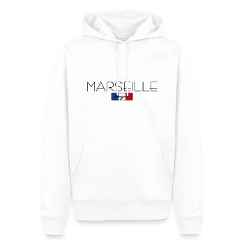 MARSEILLE FRANKREICH URLAUB SOMMER PARTY (b) - Männer Premium Bio Hoodie - Weiß - Vorne - Nico (187cm)