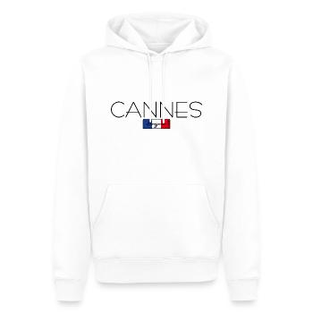 CANNES FRANKREICH URLAUB SOMMER PARTY (b) - Männer Premium Bio Hoodie - Weiß - Vorne - Nico (187cm)