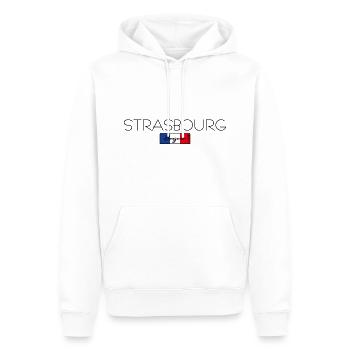 STRASBOURG FRANKREICH URLAUB SOMMER PARTY (b) - Männer Premium Bio Hoodie - Weiß - Vorne - Nico (187cm)