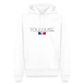 TOULOUSE FRANKREICH URLAUB SOMMER PARTY (b) - Männer Premium Bio Hoodie - Weiß - Vorne - Nico (187cm)