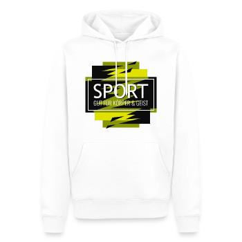 Sport 2023 2 - Männer Premium Bio Hoodie - Weiß - Vorne - Nico (187cm)