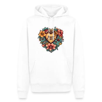 Muttertags Herz mit Blumen - Männer Premium Bio Hoodie - Weiß - Vorne - Nico (187cm)