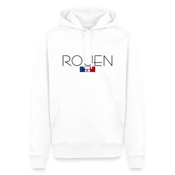 FÊTE D’ÉTÉ DE ROUEN FRANCE (b) - Sweat à capuche Premium bio Homme - blanc - Devant - Nico (187cm)