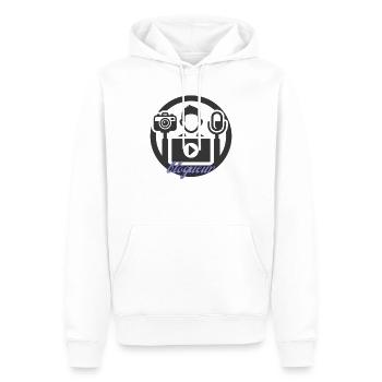 Bloggerin - Männer Premium Bio Hoodie - Weiß - Vorne - Nico (187cm)