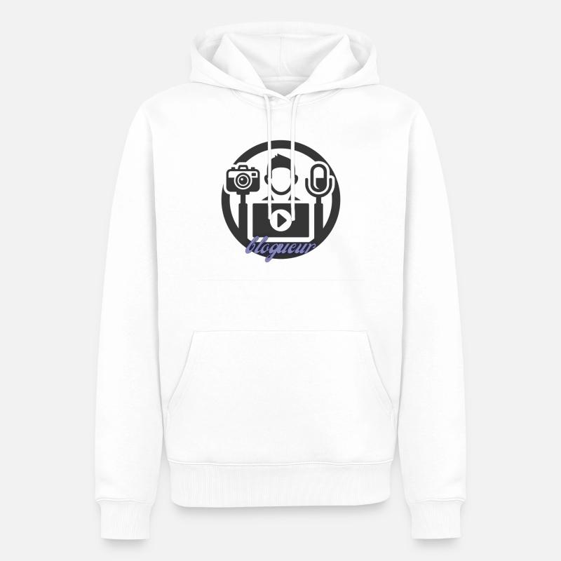 blogueur - Sweat à capuche Premium bio Homme - blanc