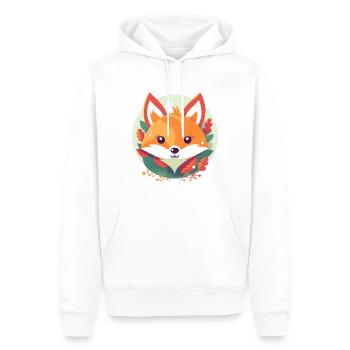 süßer fuchs mit Blättern - Männer Premium Bio Hoodie - Weiß - Vorne - Nico (187cm)