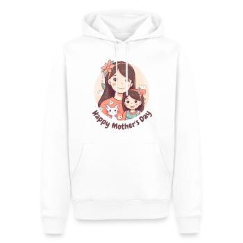 Happy Mother s day daugther and cat - Men’s Premium Organic Hoodie - white - Front - Nico (187cm)