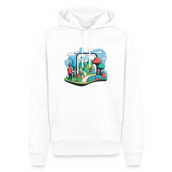Exploration en réalité augmentée - Sweat à capuche Premium bio Homme - blanc - Devant - Nico (187cm)