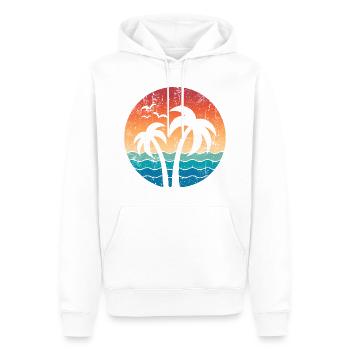 Palmen Urlaub Sommer Vintage - Männer Premium Bio Hoodie - Weiß - Vorne - Nico (187cm)