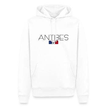 ANTIBES FRANCE HOLIDAY SUMMER PARTY (b) - Sweat à capuche Premium bio Homme - blanc - Devant - Nico (187cm)